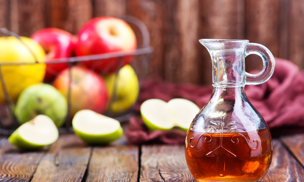 cruet of apple cider vinegar