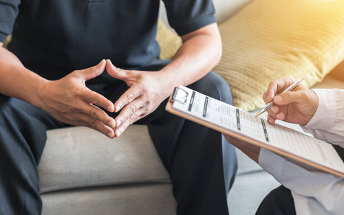 male patient having consultation