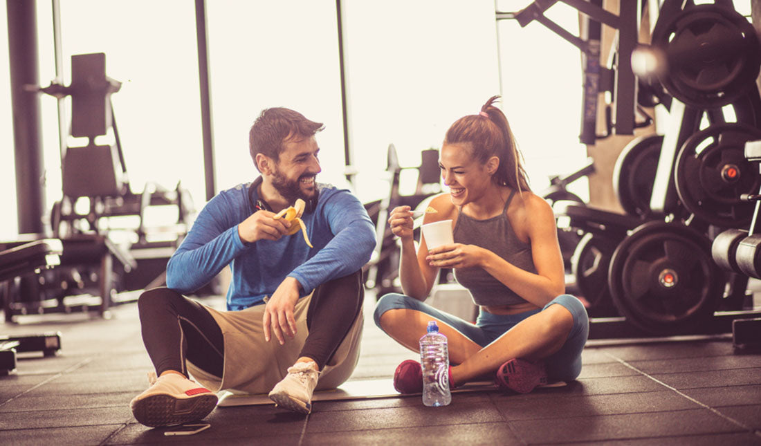 young couple at gym